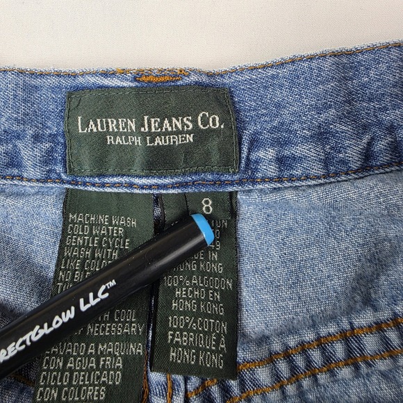 Lauren Jeans Co. Ralph Lauren Women's Denim Shorts Blue Size 8 High Waist - Picture 3 of 9